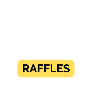 Logo for HikeWare Raffles featuring a minimalist mountain design above the text 'HikeWare' in white, with the word 'RAFFLES' highlighted in a yellow rectangle below.